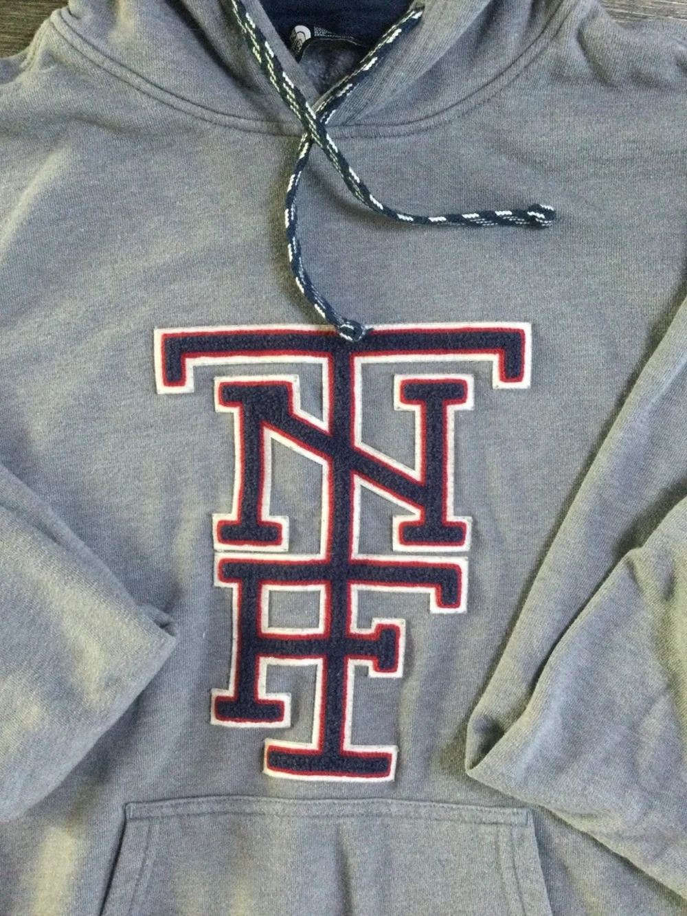 The North Face Gray Hoodie with Navy Lined Hood
